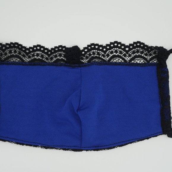 Black & Blue Lace Face Mask Dust mask Fashion mask - Picture 5 of 6